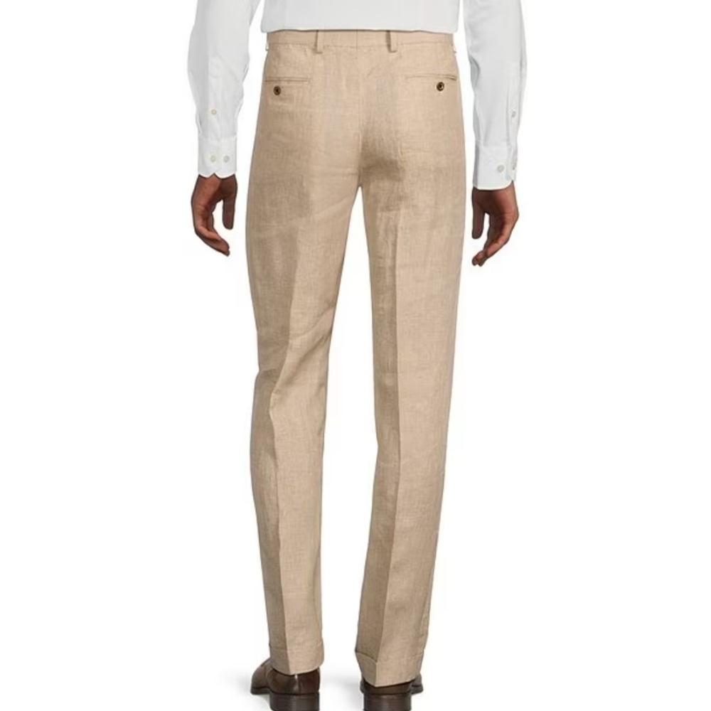 Murano Baird McNutt chinos pants 44 cream 100% linen Big Zac Classic fit new$115
